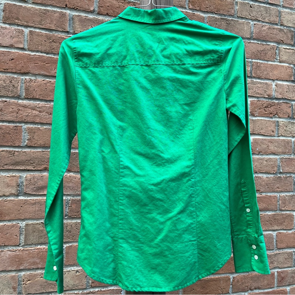 J. Crew Linen Green Perfect Shirt - Picture 5 of 9